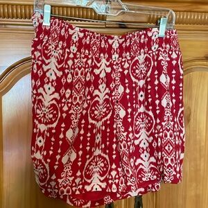 red/cream/blue fully lined summer shorts